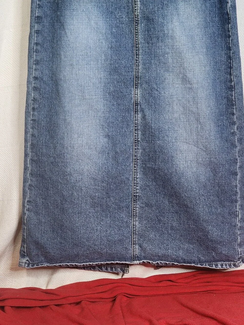 Hydraulic Vtg Button Fly Back Slit Cotton Denim Four Pocket Maxi Skirt Sz 9/10